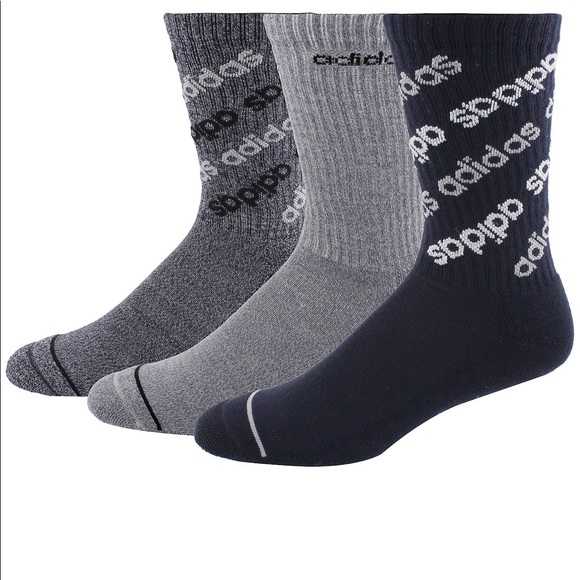 Adidas 3-pack Linear Repeat Crew Socks - Picture 3 of 3
